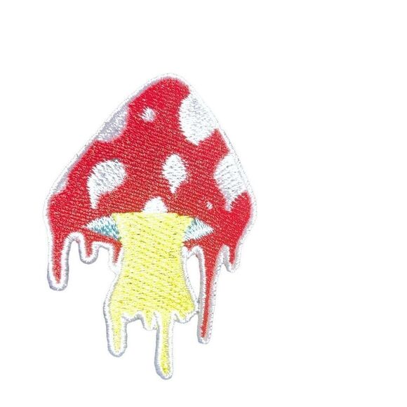 Eighty Eight Brand Men’s Short Sleeve Embroidered Mushroom Patch Shirt - Picture 3 of 3